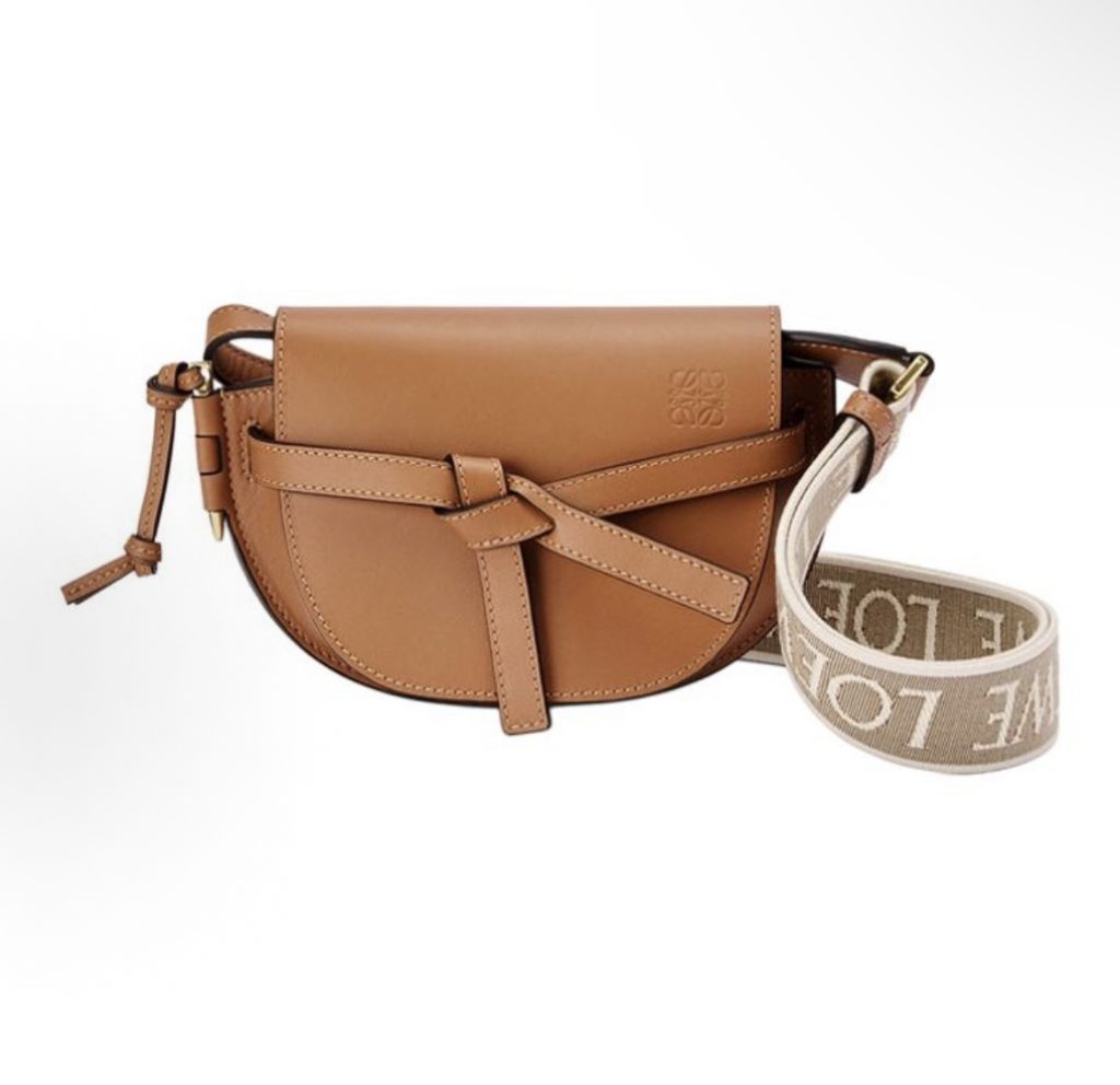 로에베 미니 게이트 이중 소가죽 및 자카드 가방【매장330만원대】